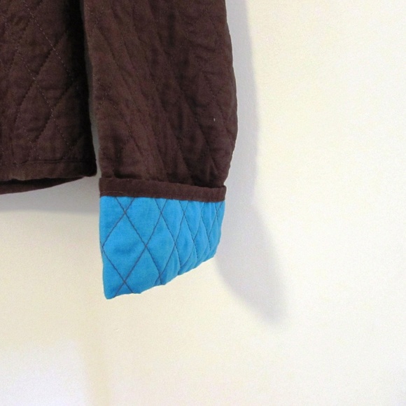 Natalie and Me Quilted Brown Jacket with Turquoise - Picture 3 of 6